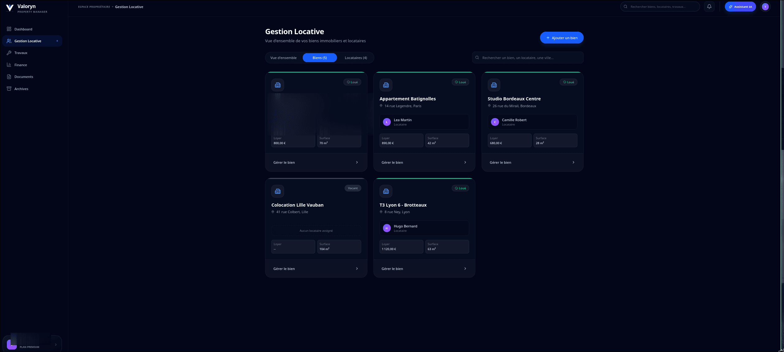 Capture de la gestion locative dans Valoryn
